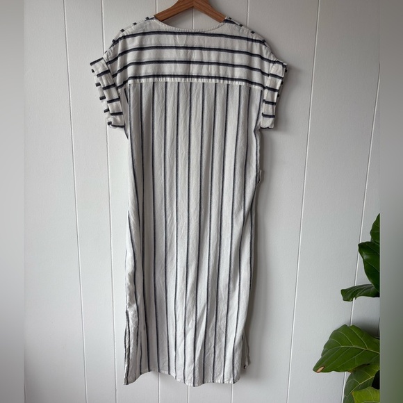 Mango Cotton Striped Midi Dress | Size Medium - Picture 5 of 5